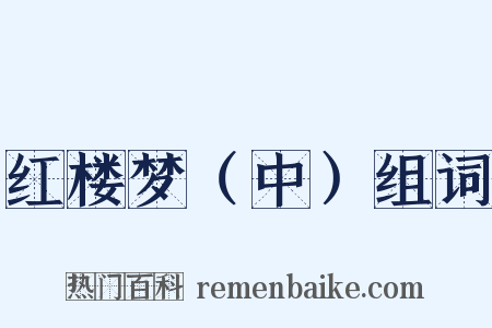 红楼梦（中）组词是什么意思的图片